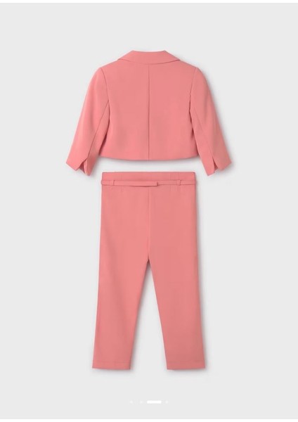 Abel Lula Yazlık Kız Ceket Pantolon Set Pembe 5279
