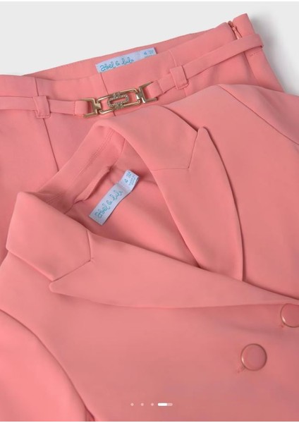 Abel Lula Yazlık Kız Ceket Pantolon Set Pembe 5279