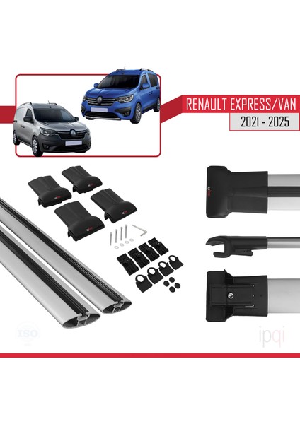 Renault Express 2021 ve Sonrası ile Uyumlu Fly Model Ara Atkı Tavan Barı Gri 2 Adet indirimleri