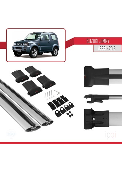 Suzuki Jimny 3 1998-2018 Arası ile Uyumlu Fly Model Ara Atkı Tavan Barı Gri 2 Adet indirimleri