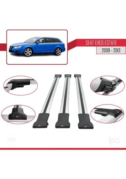 Seat Exeo (3r9) St 2009-2013 Arası ile Uyumlu Fly Model Ara Atkı Tavan Barı Gri 3 Adet fırsatları