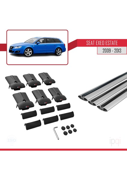 Seat Exeo (3r9) St 2009-2013 Arası ile Uyumlu Fly Model Ara Atkı Tavan Barı Gri 3 Adet indirimleri