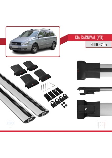 Kia Carnival 2 (Vq) 2006-2014 Arası ile Uyumlu Fly Model Ara Atkı Tavan Barı Gri 2 Adet indirimleri