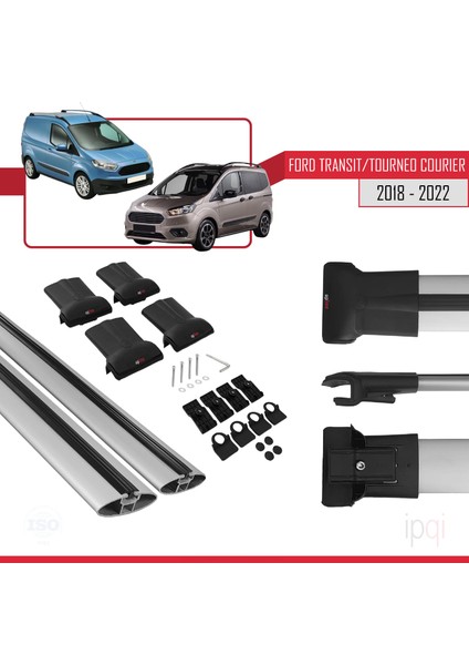 Ford Transit/tourneo Courier Post-Facelift 2018-2022 Arası ile Uyumlu Fly Model Ara Atkı Tavan Barı Gri 2 Adet indirimleri