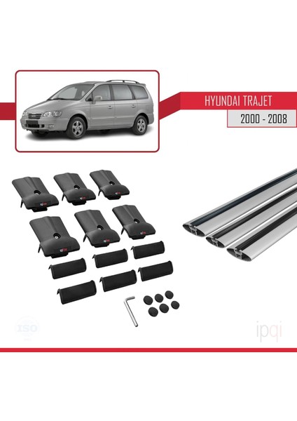 Hyundai Trajet 2000-2008 Arası ile Uyumlu Fly Model Ara Atkı Tavan Barı Gri 3 Adet indirimleri