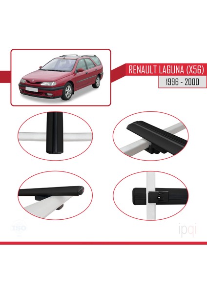 Renault Laguna (X56) Sw 1996-2000 Arası ile Uyumlu Basıc Model Ara Atkı Tavan Barı Siyah 3 Adet fırsatları