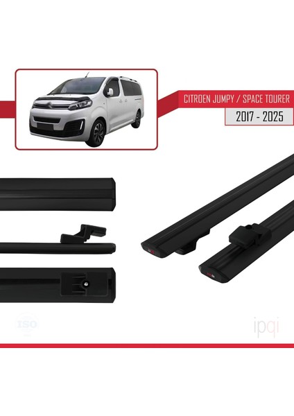 Citroen Jumpy 3 (K0) Space Tourer 2017 ve Sonrası ile Uyumlu Basıc Model Ara Atkı Tavan Barı Siyah 2 Adet modelleri