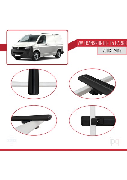 Volkswagen T5 Transporter 2003-2015 Arası ile Uyumlu Basıc Model Ara Atkı Tavan Barı Siyah 3 Adet fırsatları