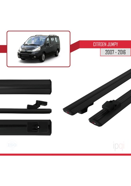 Citroen Jumpy 2 (G9) 2007-2016 Arası ile Uyumlu Basıc Model Ara Atkı Tavan Barı Siyah 2 Adet modelleri