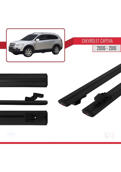Chevrolet Captiva 2006-2010 Arası ile Uyumlu Basıc Model Ara Atkı Tavan Barı Siyah 2 Adet modelleri