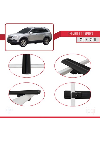 Chevrolet Captiva 2006-2010 Arası ile Uyumlu Basıc Model Ara Atkı Tavan Barı Siyah 2 Adet fırsatları