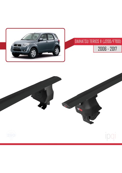 Daihatsu Terios 2 (J200/F700) 2006-2017 Arası ile Uyumlu Ace-4 Ara Atkı Tavan Barı Siyah 2 Adet fırsatları