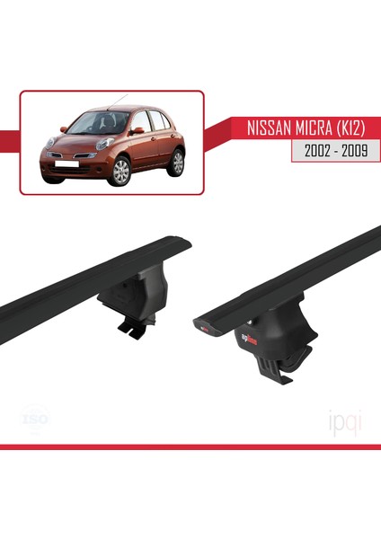Nissan Micra 3 (K12) 2002-2009 Arası ile Uyumlu Ace-4 Ara Atkı Tavan Barı Siyah 2 Adet fırsatları