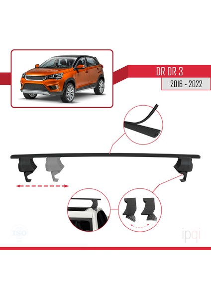 Dr Dr3 2016-2022 Arası ile Uyumlu Ace-4 Ara Atkı Tavan Barı Siyah 2 Adet modelleri