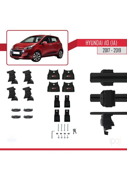 Hyundai I10 Iı (Ia) Post-Facelift 2017-2019 Arası ile Uyumlu Ace-4 Ara Atkı Tavan Barı Siyah 2 Adet indirimleri