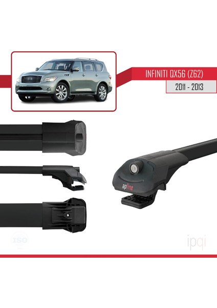 Iınfiniti QX56 (Z62) 2011-2013 Arası ile Uyumlu Ace-1 Ara Atkı Tavan Barı Siyah 3 Adet modelleri