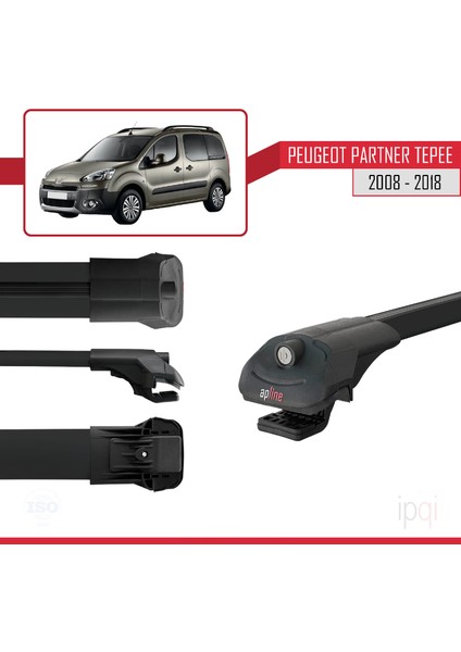 Peugeot Partner 2 Tepee 2008-2018 Arası ile Uyumlu Ace-1 Ara Atkı Tavan Barı Siyah 4 Adet modelleri
