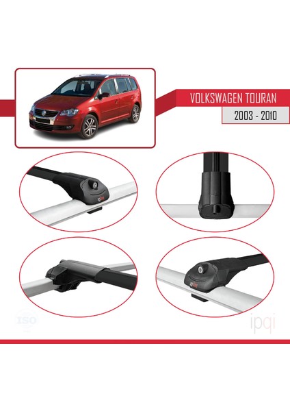 Volkswagen Touran (1t) Pre-Facelift 2003-2010 Arası ile Uyumlu Ace-1 Ara Atkı Tavan Barı Siyah 3 Adet fırsatları