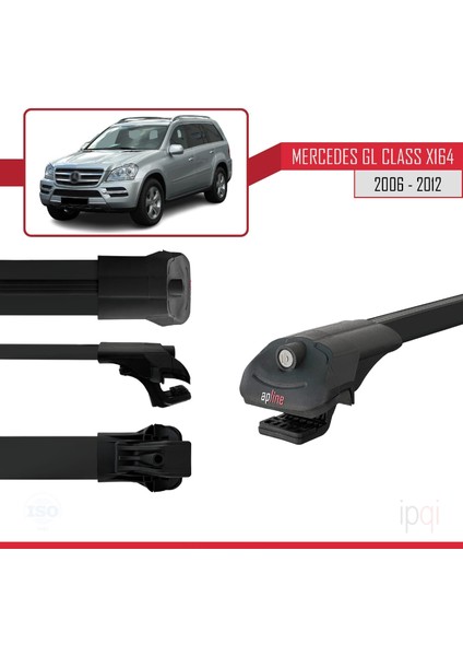 Mercedes Gl Class (X164) 2006-2012 Arası ile Uyumlu Ace-1 Ara Atkı Tavan Barı Siyah 2 Adet modelleri