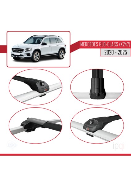 Mercedes Glb Class (X247) 2020 ve Sonrası ile Uyumlu Ace-1 Ara Atkı Tavan Barı Siyah 3 Adet fırsatları