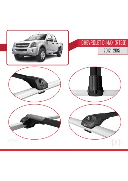 Chevrolet D-Max (RT50) 2012-2015 Arası ile Uyumlu Ace-1 Ara Atkı Tavan Barı Siyah 3 Adet fırsatları