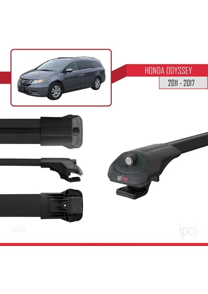 Honda Odyssey 2011-2017 Arası ile Uyumlu Ace-1 Ara Atkı Tavan Barı Siyah 3 Adet modelleri