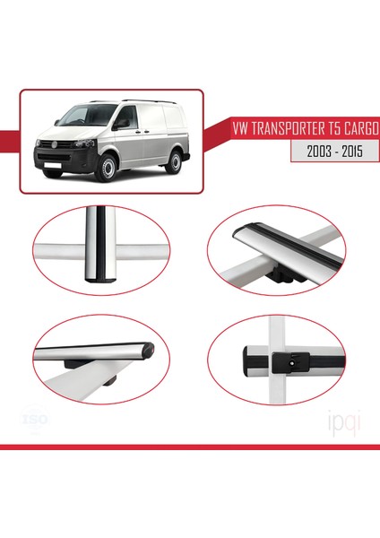 Volkswagen T5 Transporter 2003-2015 Arası ile Uyumlu Basıc Model Ara Atkı Tavan Barı Gri 4 Adet fırsatları