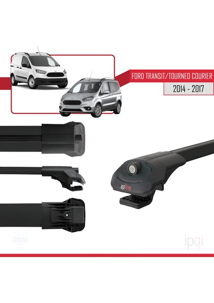 Ford Transit/tourneo Courier Pre-Facelift 2014-2017 Arası ile Uyumlu Ace-1 Ara Atkı Tavan Barı Siyah 4 Adet modelleri