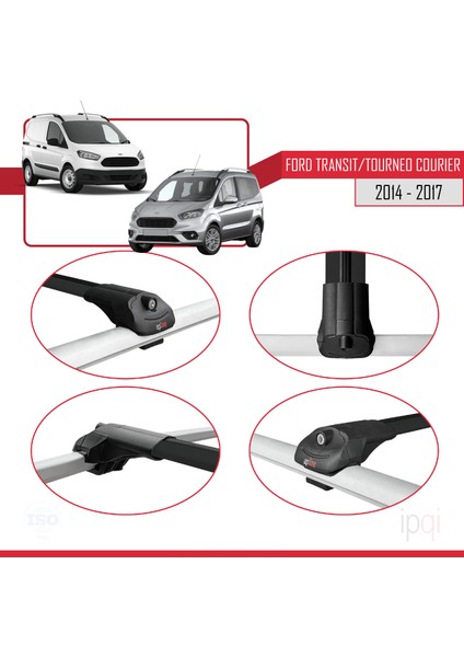 Ford Transit/tourneo Courier Pre-Facelift 2014-2017 Arası ile Uyumlu Ace-1 Ara Atkı Tavan Barı Siyah 4 Adet fırsatları