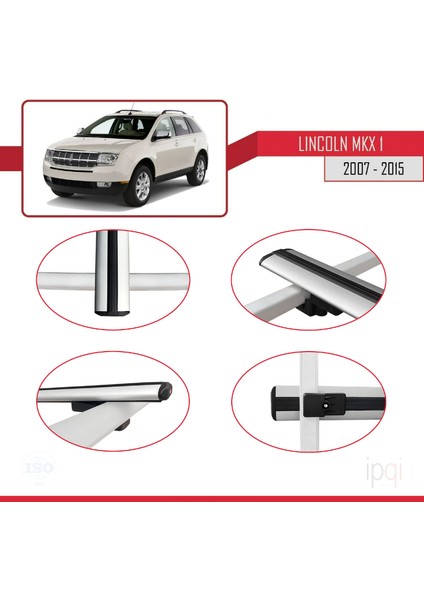 Lincoln Mkx (U388) 2007-2015 Arası ile Uyumlu Basıc Model Ara Atkı Tavan Barı Gri 2 Adet fırsatları