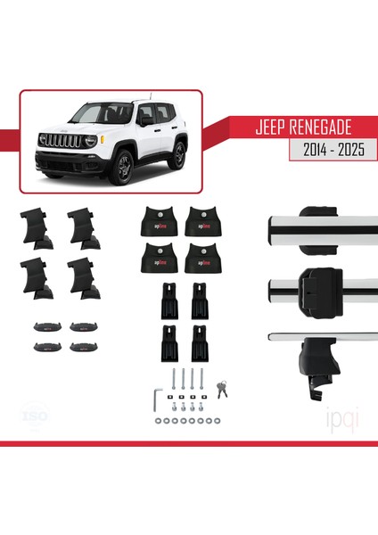 Jeep Renegade (Bu) 2014 ve Sonrası ile Uyumlu Ace-4 Ara Atkı Tavan Barı Gri 2 Adet indirimleri