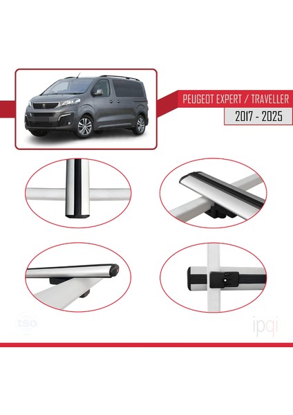 Peugeot Expert 3 Traveller 2017 ve Sonrası ile Uyumlu Basıc Model Ara Atkı Tavan Barı Gri 2 Adet fırsatları