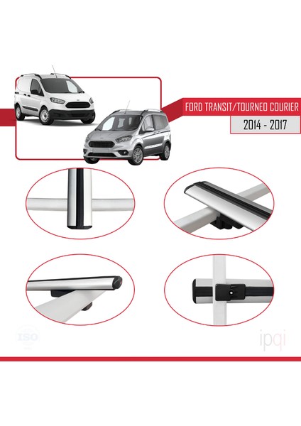 Ford Transit/tourneo Courier Pre-Facelift 2014-2017 Arası ile Uyumlu Basıc Model Ara Atkı Tavan Barı Gri 3 Adet fırsatları