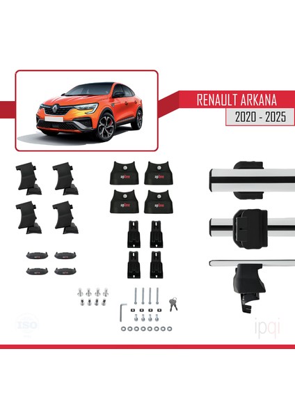 Renault Arkana 2020 ve Sonrası ile Uyumlu Ace-4 Ara Atkı Tavan Barı Gri 2 Adet indirimleri