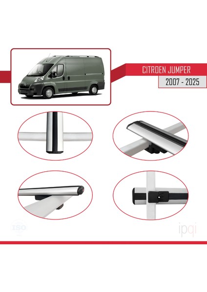 Citroen Jumper 2 2007 ve Sonrası ile Uyumlu Basıc Model Ara Atkı Tavan Barı Gri 3 Adet fırsatları
