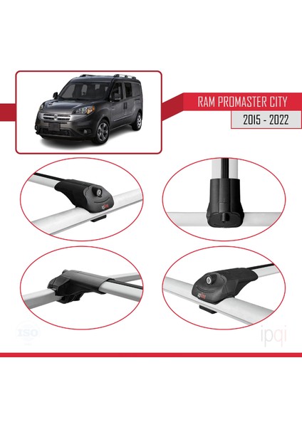 Ram Promaster City (636) 2015-2022 Arası ile Uyumlu Ace-1 Ara Atkı Tavan Barı Gri 3 Adet fırsatları
