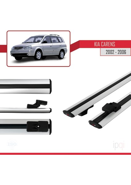Kia Carens Post-Facelift 2002-2006 Arası ile Uyumlu Basıc Model Ara Atkı Tavan Barı Gri 2 Adet modelleri