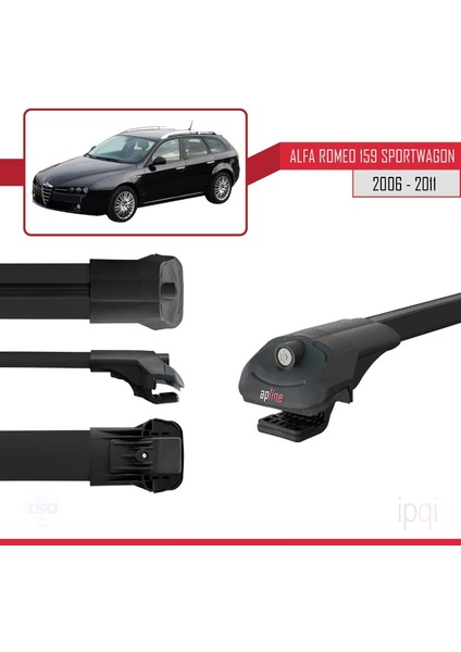 Alfa Romeo 159 (T939) Sw 2006-2011 Arası ile Uyumlu Ace-1 Ara Atkı Tavan Barı Siyah 3 Adet modelleri