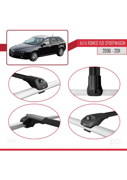 Alfa Romeo 159 (T939) Sw 2006-2011 Arası ile Uyumlu Ace-1 Ara Atkı Tavan Barı Siyah 3 Adet fırsatları