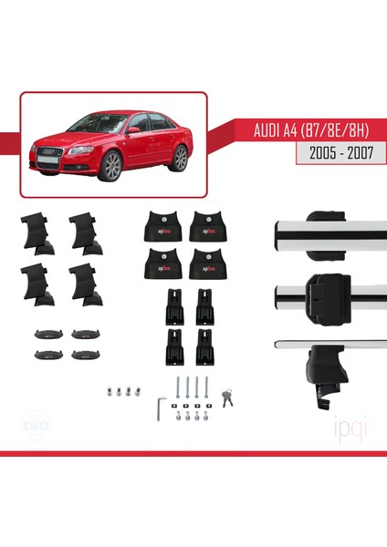 A4 (B7) 2005-2007 Arası ile Uyumlu Ace-4 Ara Atkı Tavan Barı Gri 2 Adet indirimleri