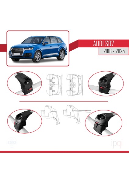Sq7 (4m) 2016 ve Sonrası ile Uyumlu Ace-2 Ara Atkı Tavan Barı Gri 2 Adet indirimleri