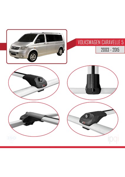 Volkswagen T5 Caravelle 2003-2015 Arası ile Uyumlu Ace-1 Ara Atkı Tavan Barı Gri 4 Adet fırsatları