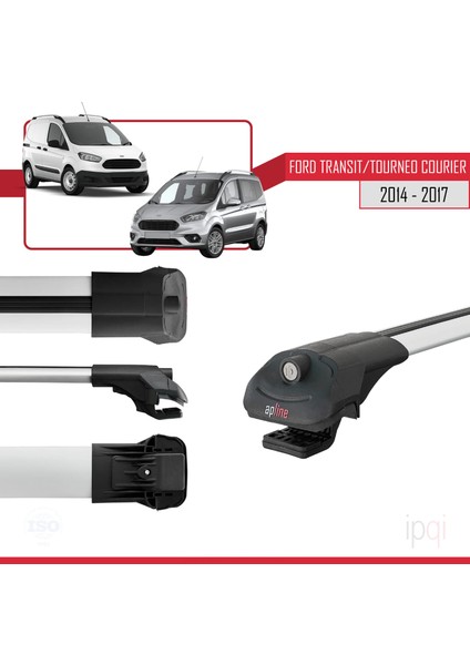 Ford Transit/tourneo Courier Pre-Facelift 2014-2017 Arası ile Uyumlu Ace-1 Ara Atkı Tavan Barı Gri 2 Adet modelleri
