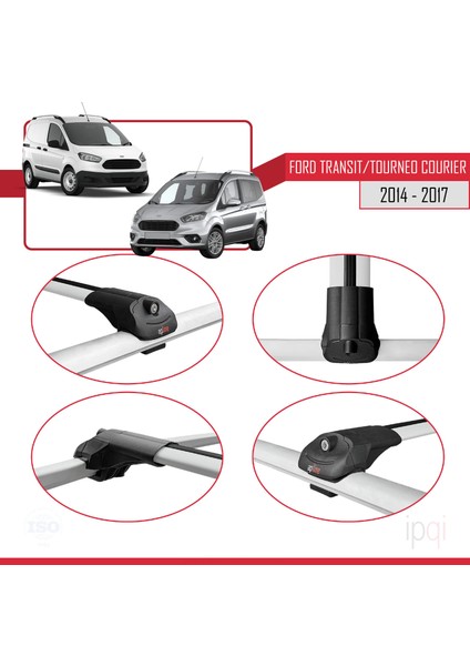 Ford Transit/tourneo Courier Pre-Facelift 2014-2017 Arası ile Uyumlu Ace-1 Ara Atkı Tavan Barı Gri 2 Adet fırsatları