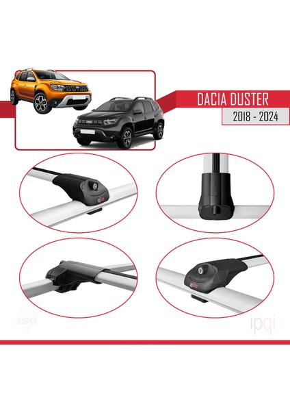 Dacia Duster 2 (Hm) 2018-2024 Arası ile Uyumlu Ace-1 Ara Atkı Tavan Barı Gri 3 Adet fırsatları
