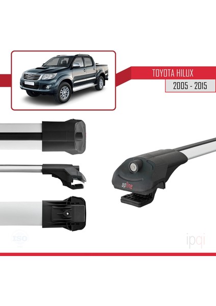 Toyota Hilux 7 (AN30) 2005-2015 Arası ile Uyumlu Ace-1 Ara Atkı Tavan Barı Gri 3 Adet modelleri