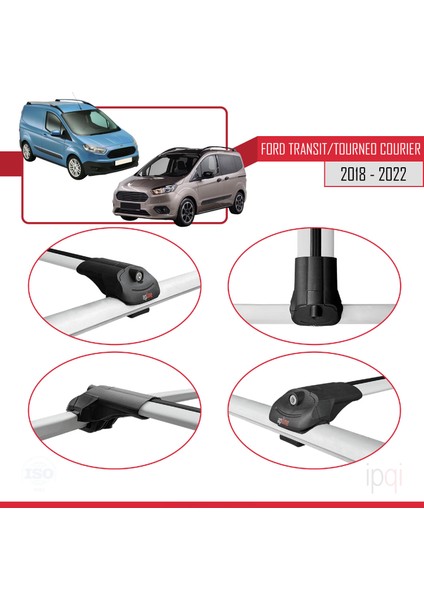 Ford Transit/tourneo Courier Post-Facelift 2018-2022 Arası ile Uyumlu Ace-1 Ara Atkı Tavan Barı Gri 2 Adet fırsatları