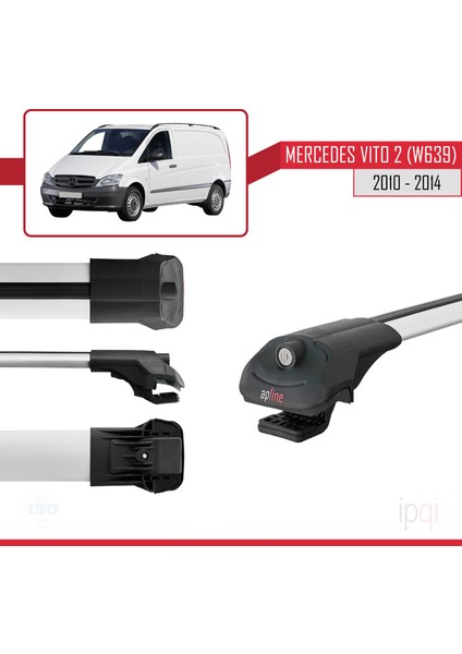 Mercedes Vito 2 (W639) Post-Facelift 2010-2014 Arası ile Uyumlu Ace-1 Ara Atkı Tavan Barı Gri 3 Adet modelleri