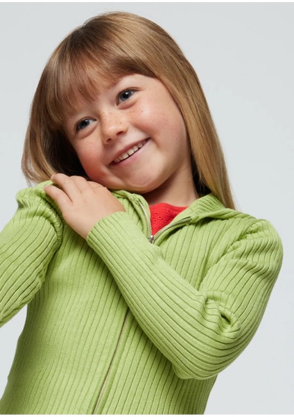 Kız Çocuk Kapişonlu Fermarlı Triko Hırka 3355 fiyatları
