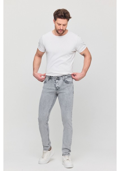 Erkek Yıkamalı Esnek Jean Kot Pantolon